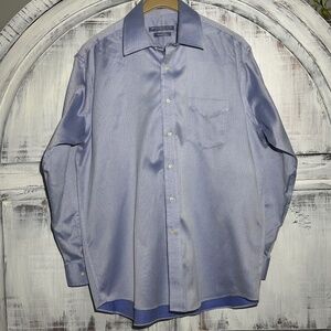 Forsyth of Canada Wrinkle Free 100% Cotton Men's 16 1/2 Blue Button Down Shirt